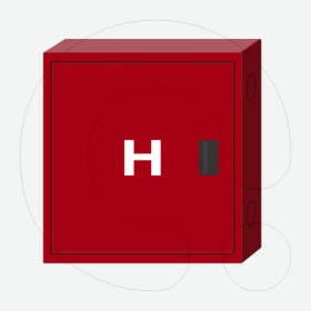 Wall-mounted fire cabinet 500 x 470 x 140 mm