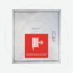 Stainless steel fire hose cabinet with a stainless-steel reel