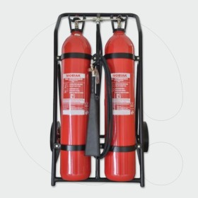 Aparat për shuarjen e zjarrit, 50 kg (2x25kg) dyoksid karboni (CO2) - me rrota