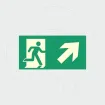 Phosphorescent Emergency Exit Sign - Right Up (320x160 mm)